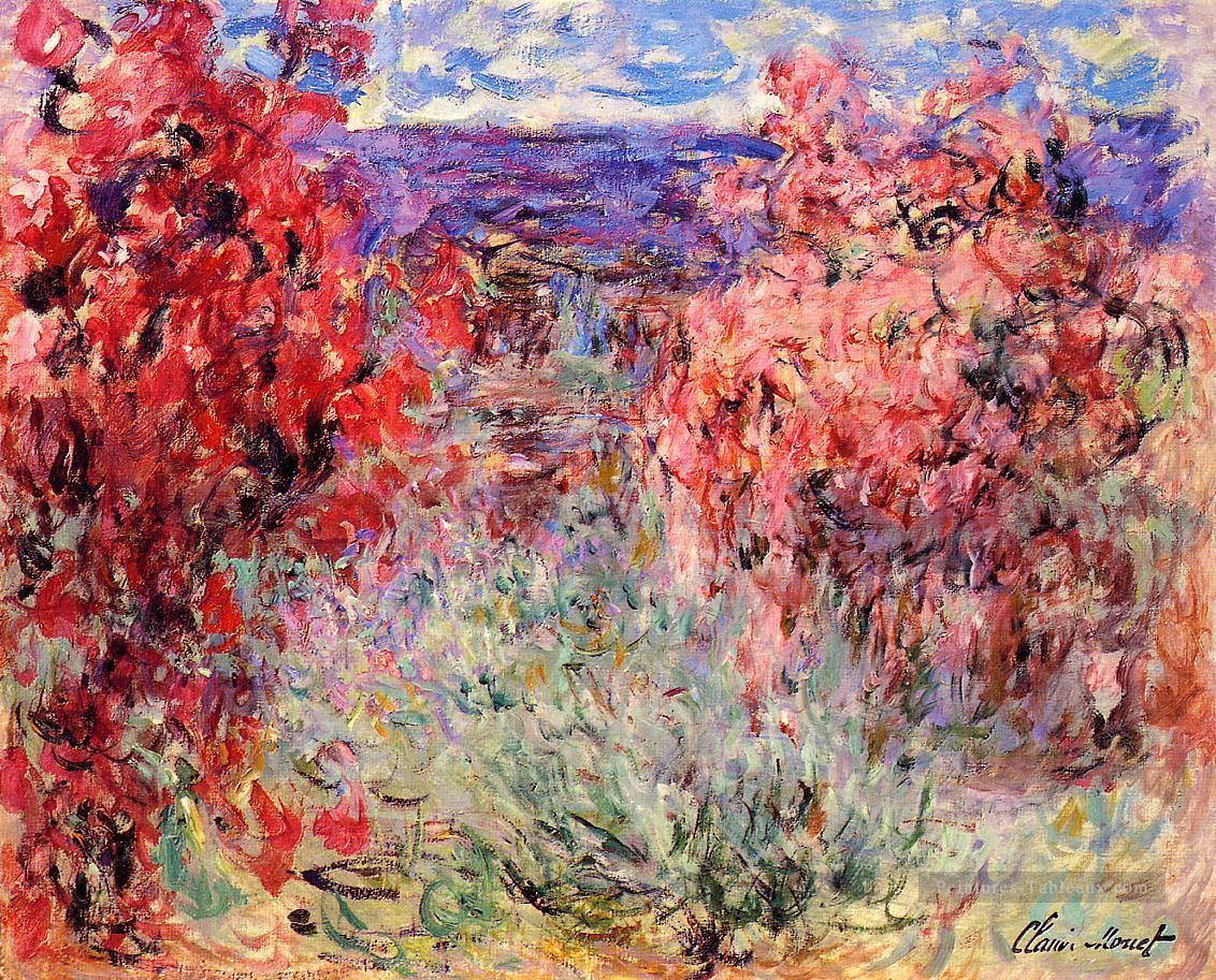 Arbres à fleurs près de la côte Claude Monetcirca Fleurs impressionnistes Peintures à l'huile